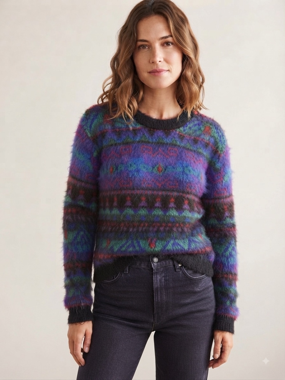 Talbots Sz L Vintage Angora Wool 90s Soft Casual Relaxed Sweater